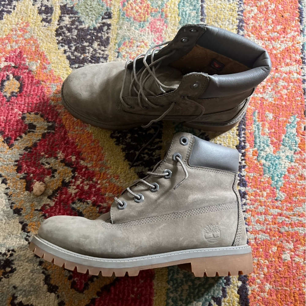 Timberland Taupe Lace Up Boots